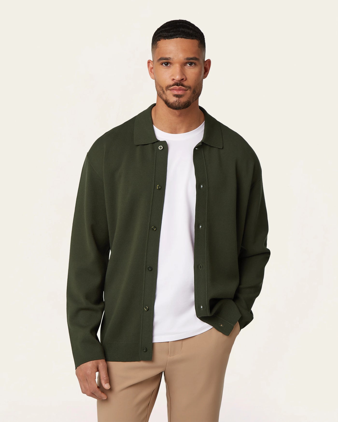 Jacquard Cardigan Dark Green