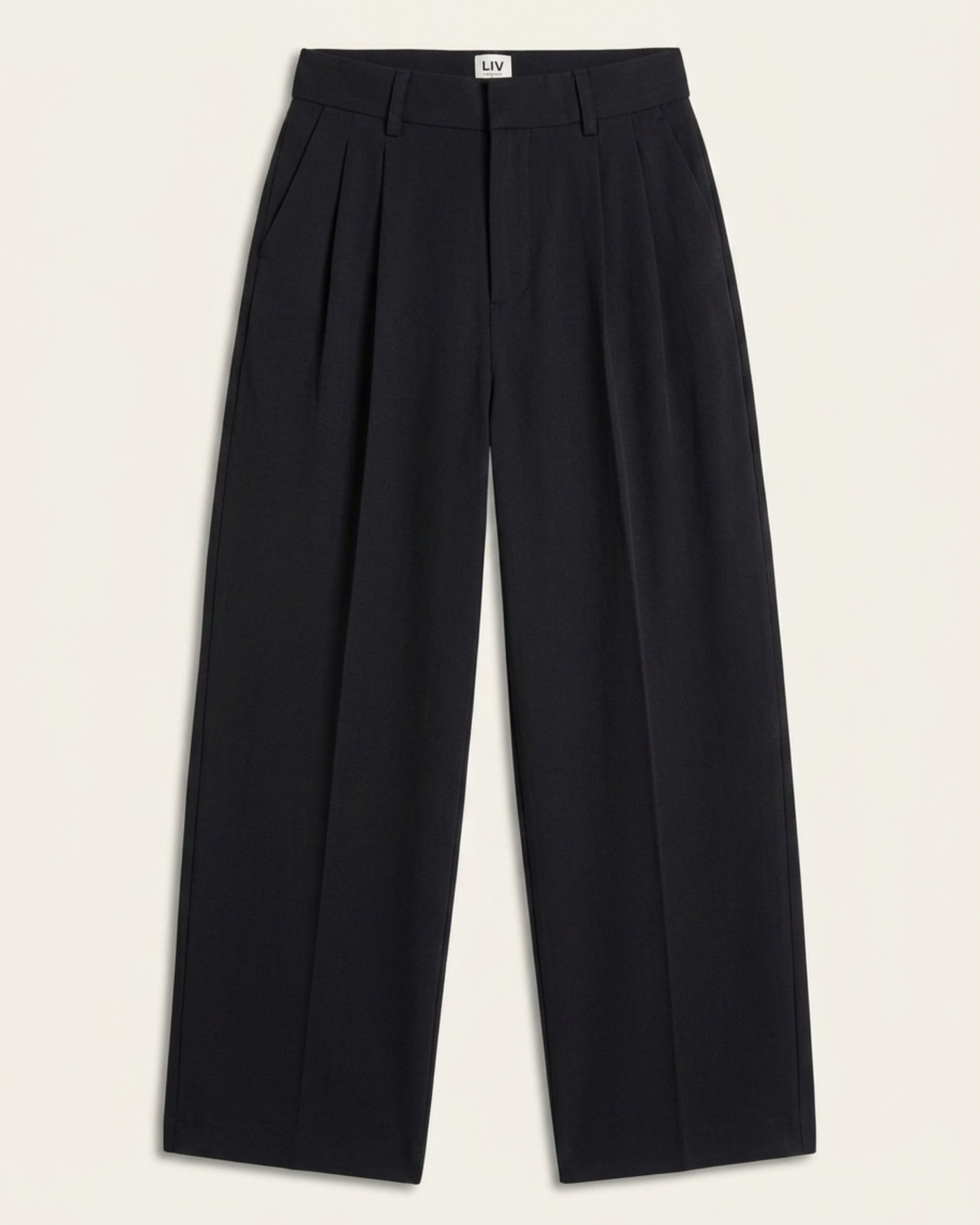 Pleated Signature Wide Pants - Black