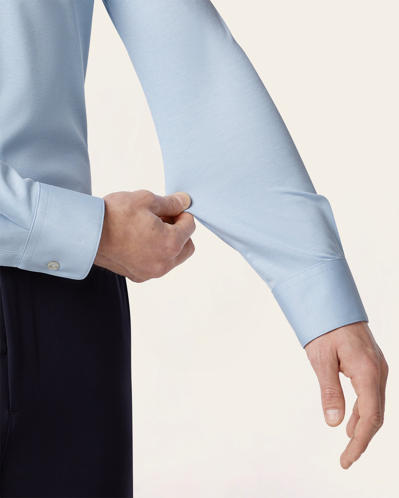 Knitted non-iron shirt Light Blue