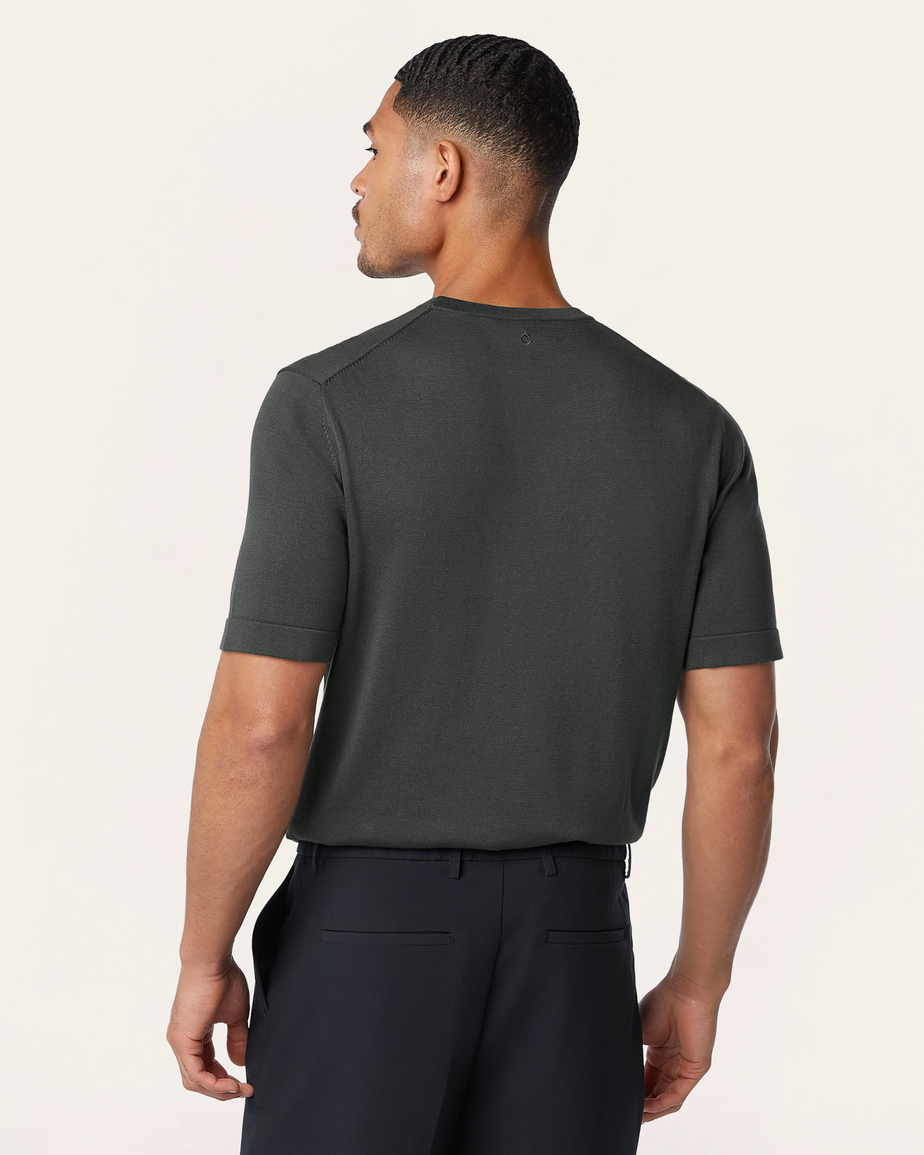 Knitted t-shirt Dark grey