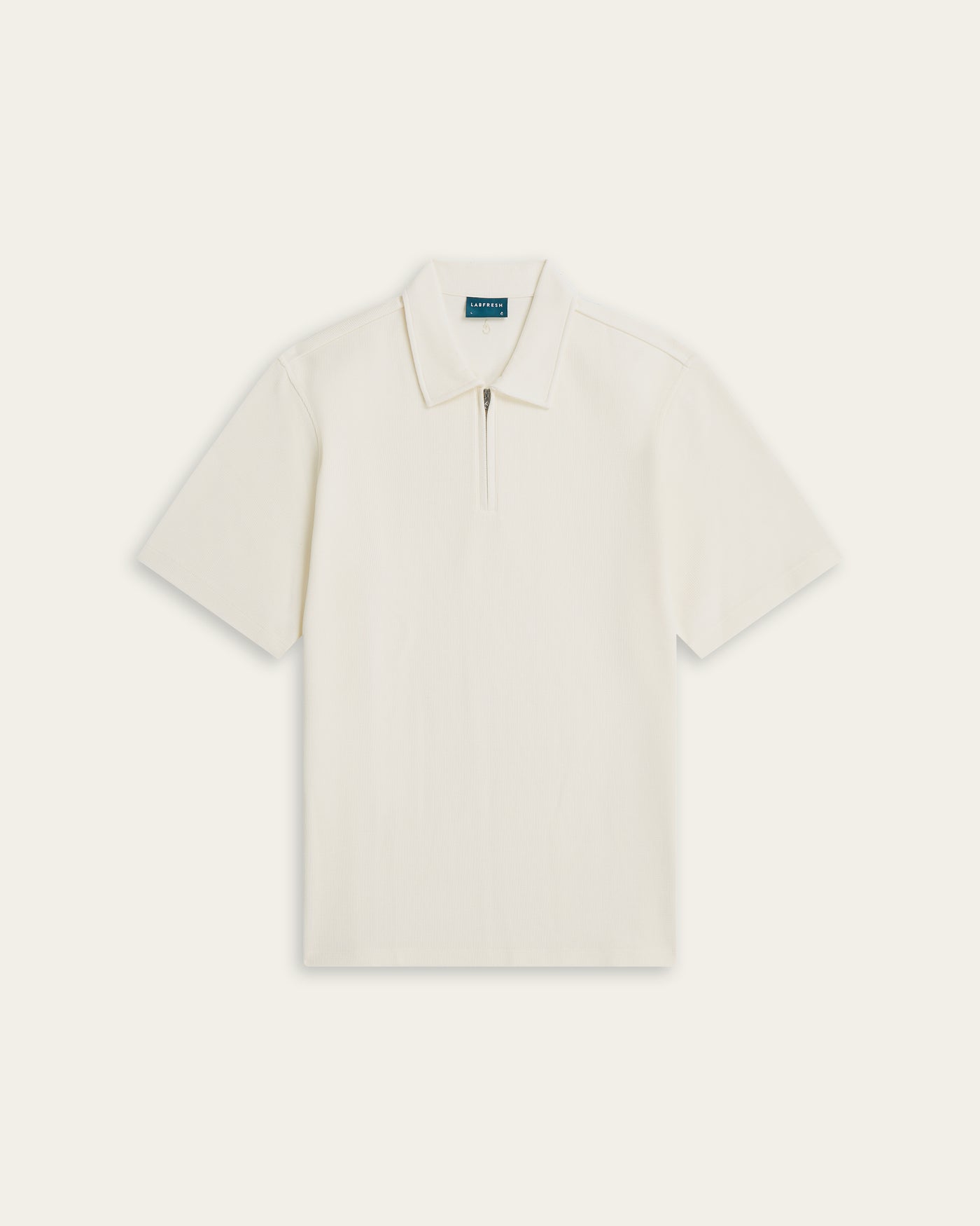 Relaxed Zip Polo Off White