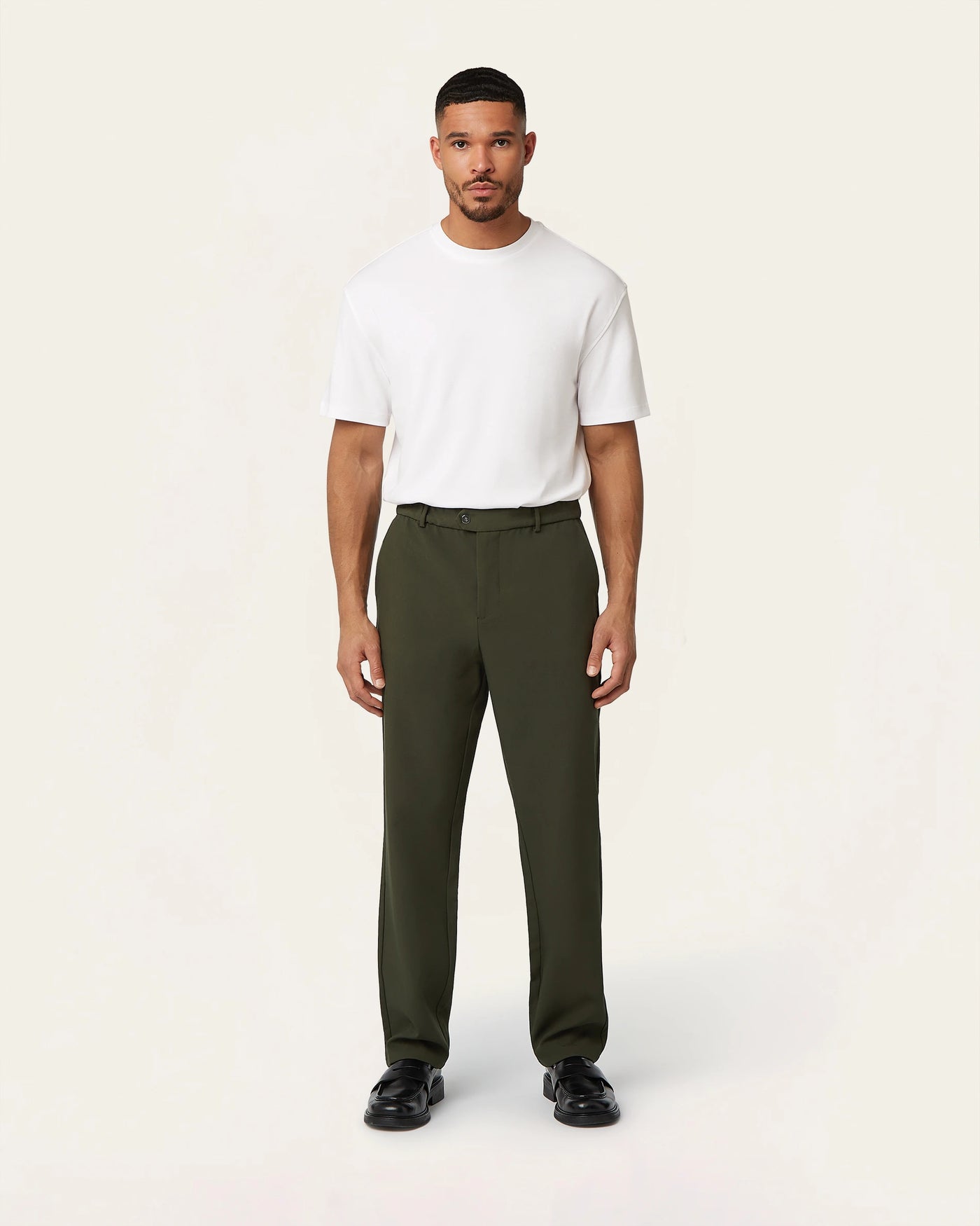 Straight pants Dark Green