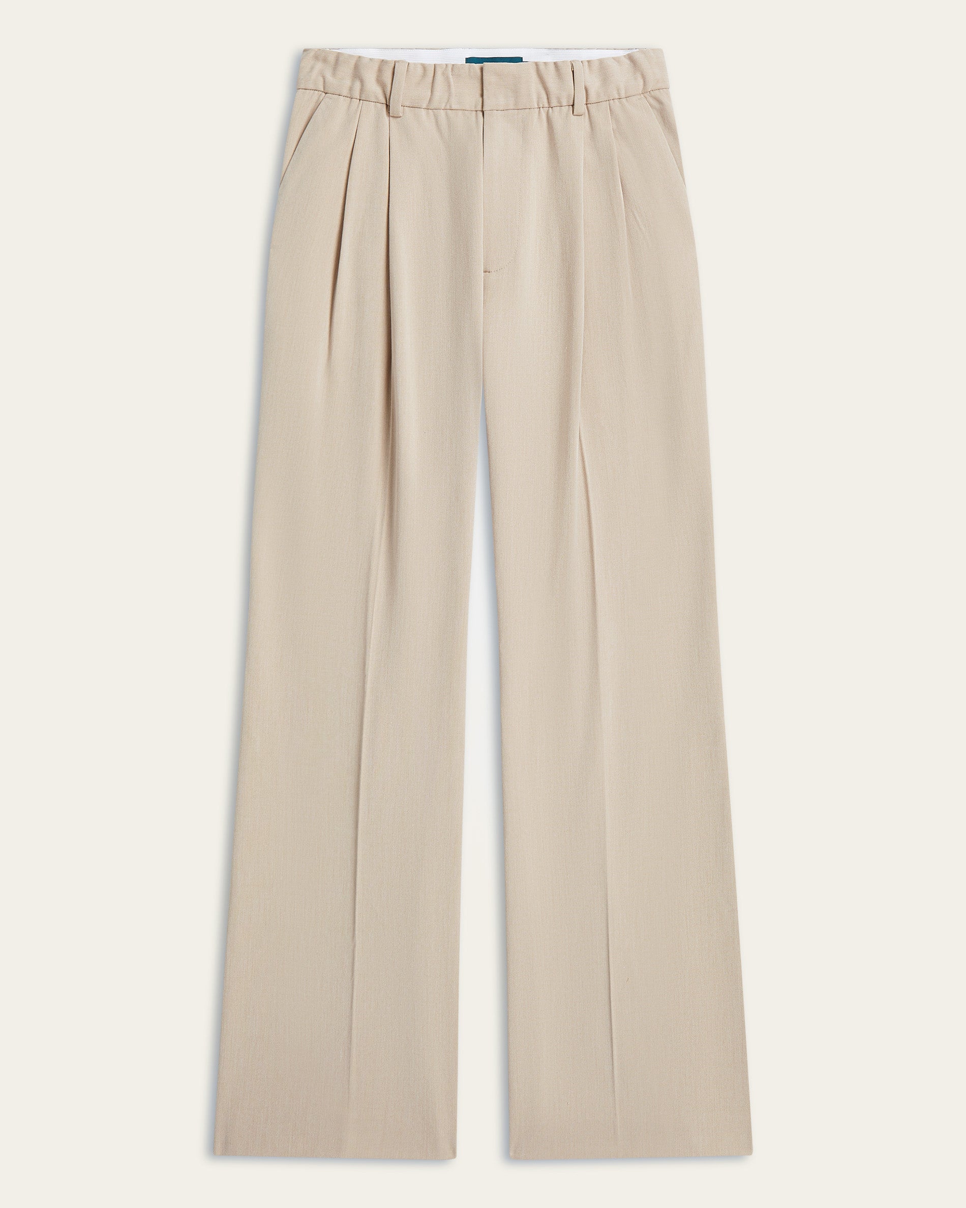 Pleated Signature wide pants - Sand